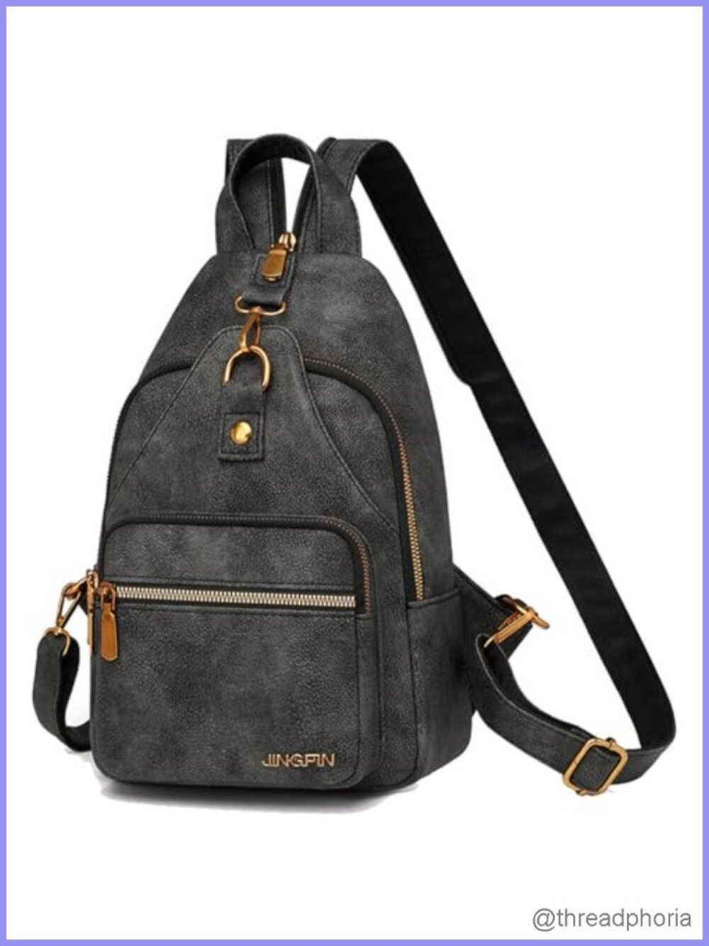 Convertible Sling Backpack Purse Faux Leather Crossbody Daypack